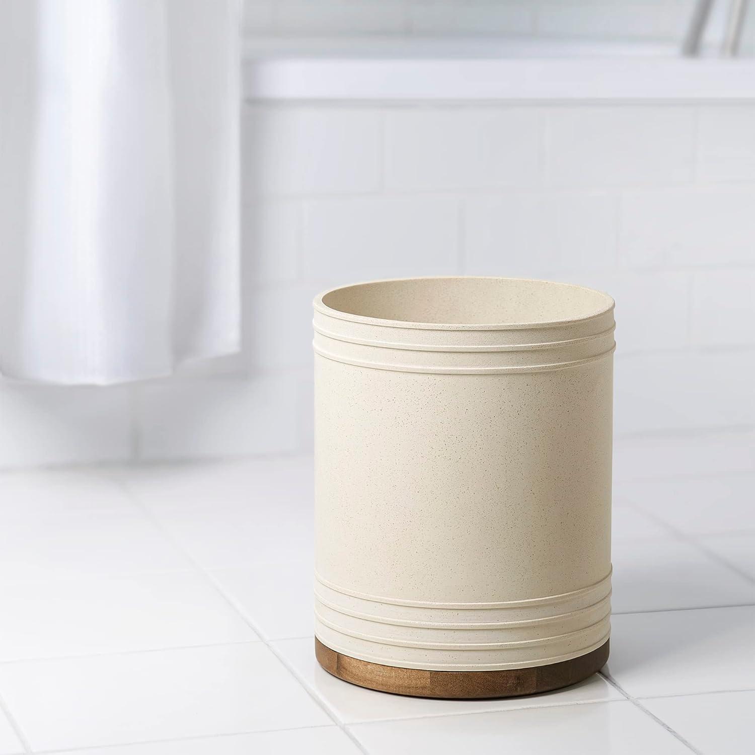 Marson Wastebasket Natural - Allure Home Creations: Resin & Wood, 9.7" High, 169oz Capacity