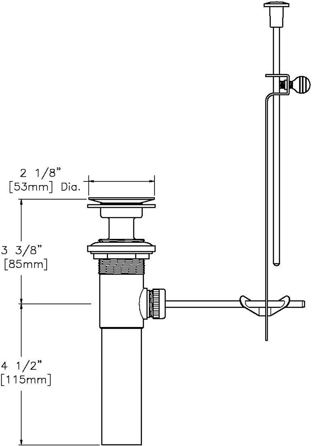 Brushed Nickel Pop-Up Bathroom Sink Drain Assembly with Overflow