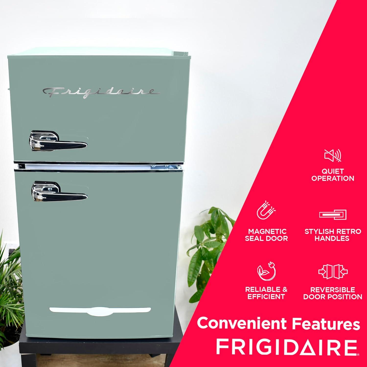 Frigidaire 3.2-Cu Ft. 2-Door Retro Compact Bar Fridge With Freezer And Side Bottle Opener