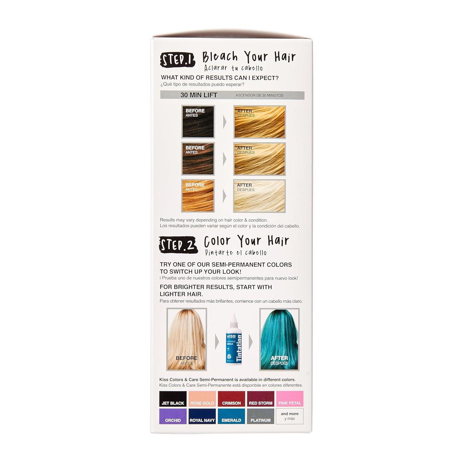 KISS Colors & Care Maximum Strength Lift-Up Complete Bleach Toner Kit – Ice