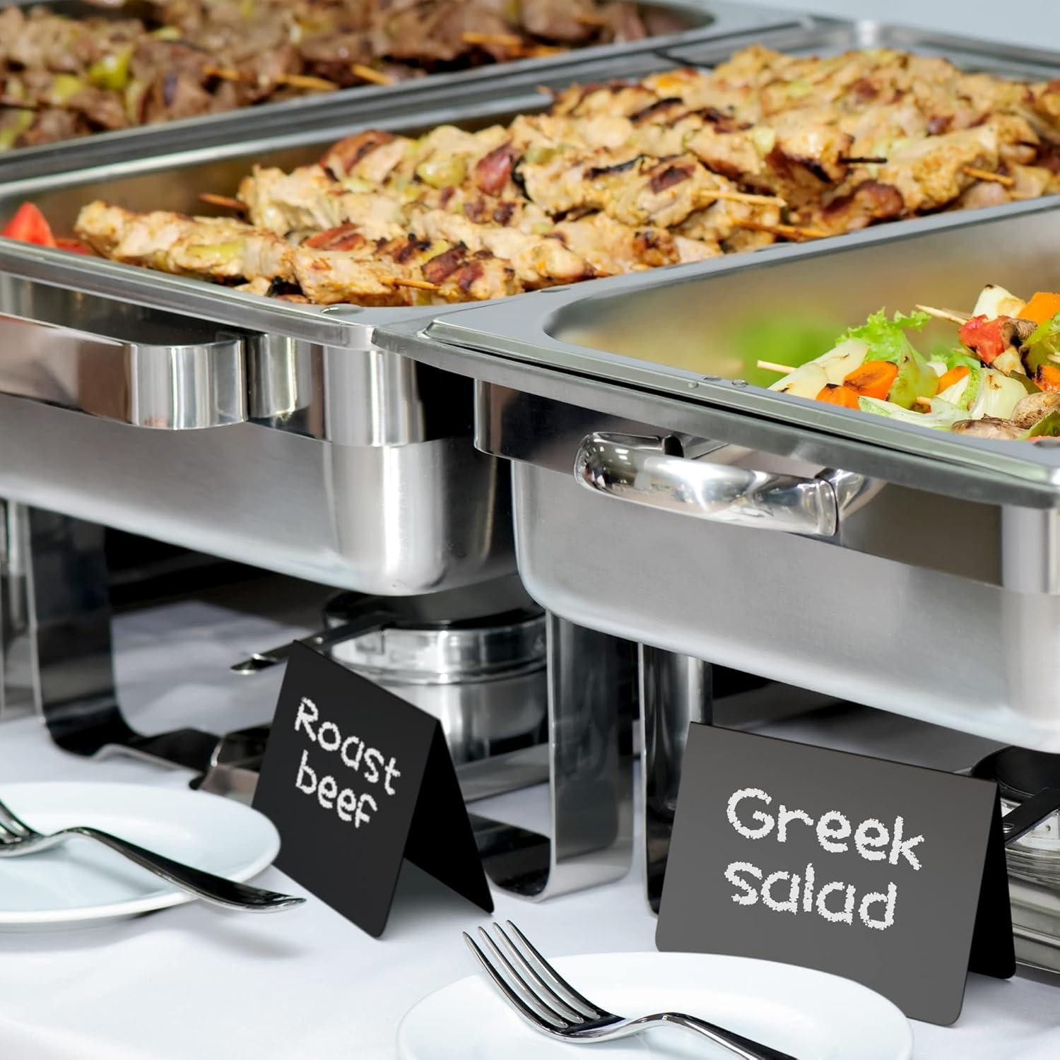 10 Pack Mini Chalkboard Table Tent Signs 4x3 – Reusable Food Labels for Buffet Party & Wedding – Plastic Display Chalk Board Tags for Catering & Event Displays