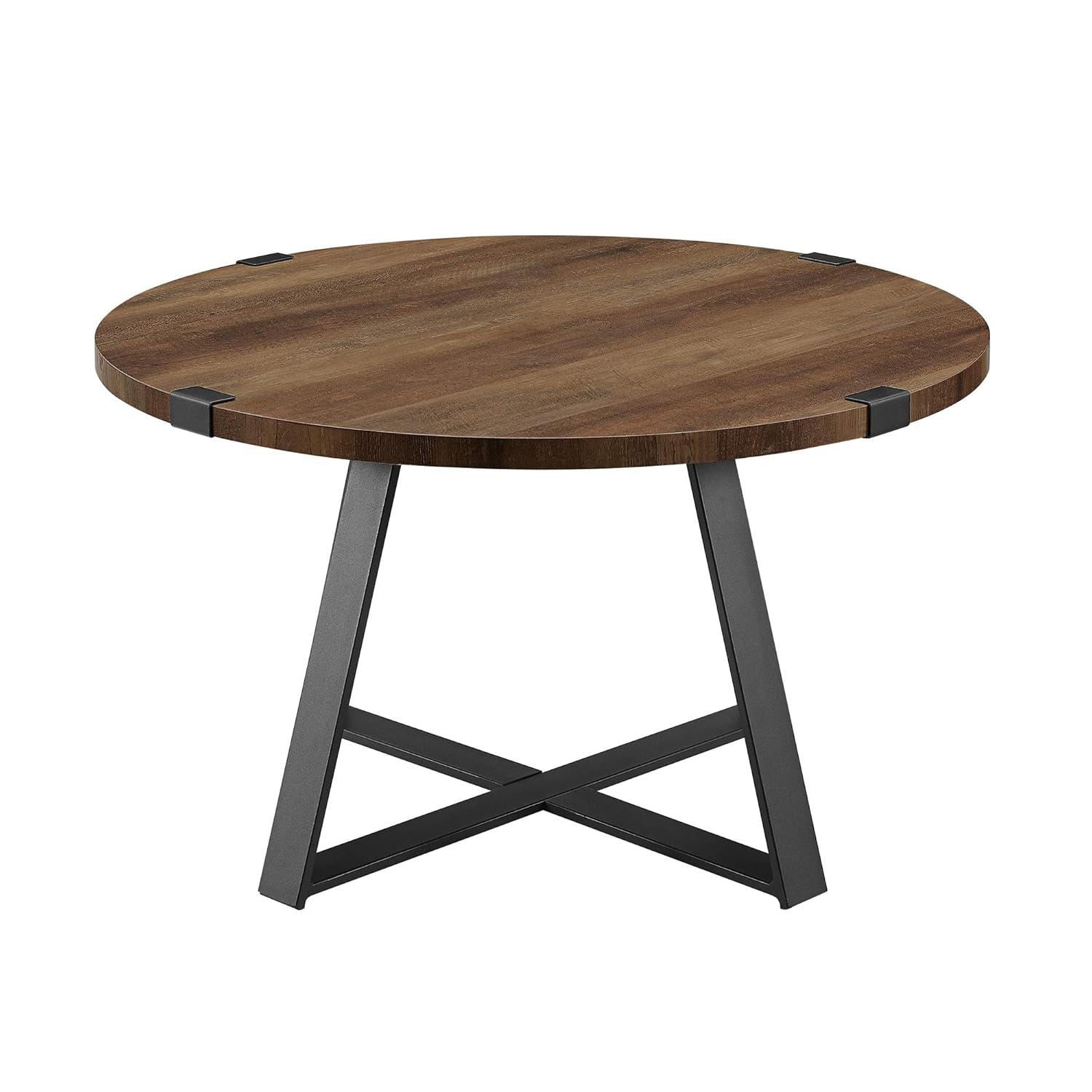 Walker Edison Slate Wrap Leg Coffee Table, Rustic Oak