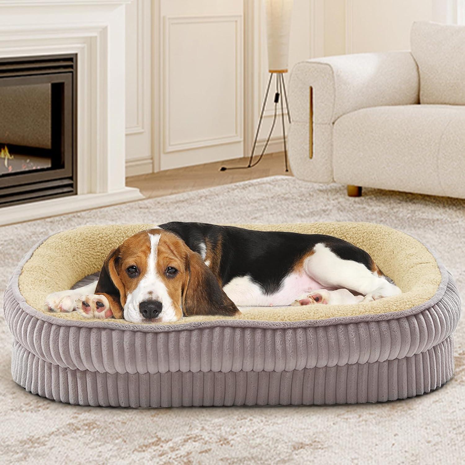 Dog Bed for Dogs Breeds, Dog Sofa Beds,Pet Couch Bed with Four Sided Bolster