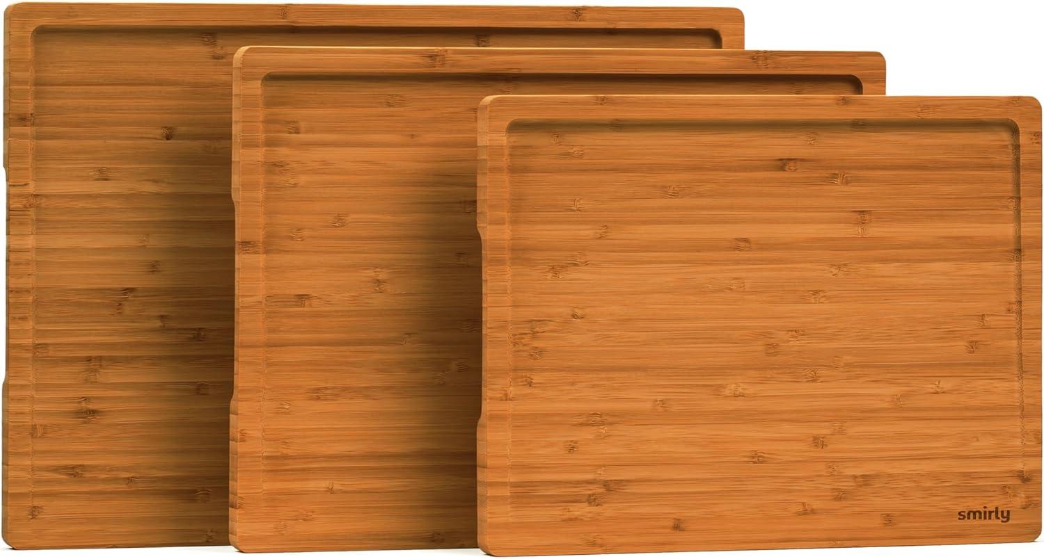 Bamboo Rectangular 3-Piece Cutting Board Set