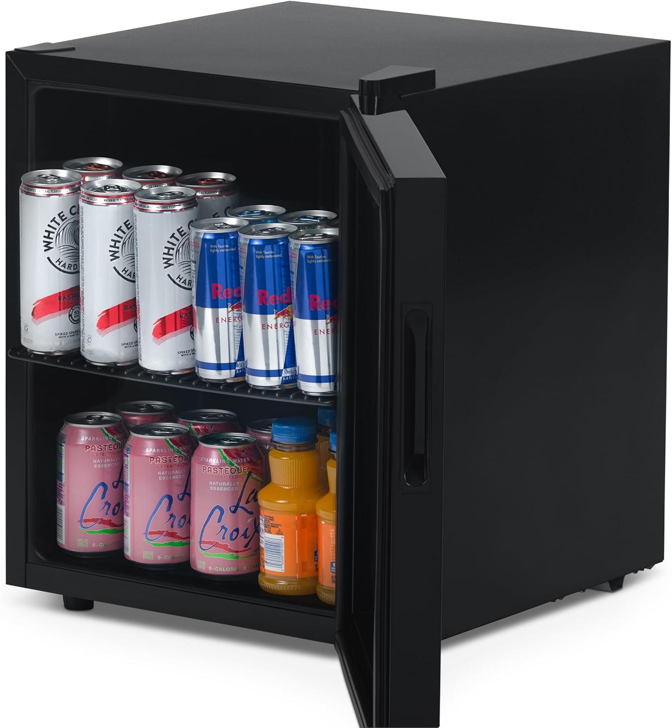 Newair 60 Can Beverage Fridge with Glass Door, Small Freestanding Mini Fridge in Black