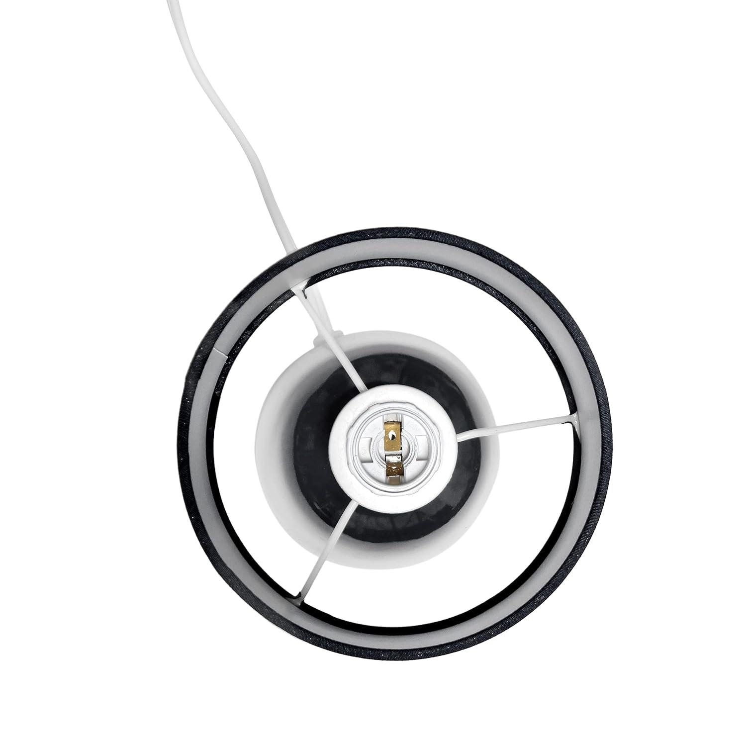 10.04" Traditional Ceramic Thimble Base Bedside Lamp with Fabric Shade - Simple Designs: ETL Listed, No Assembly Required