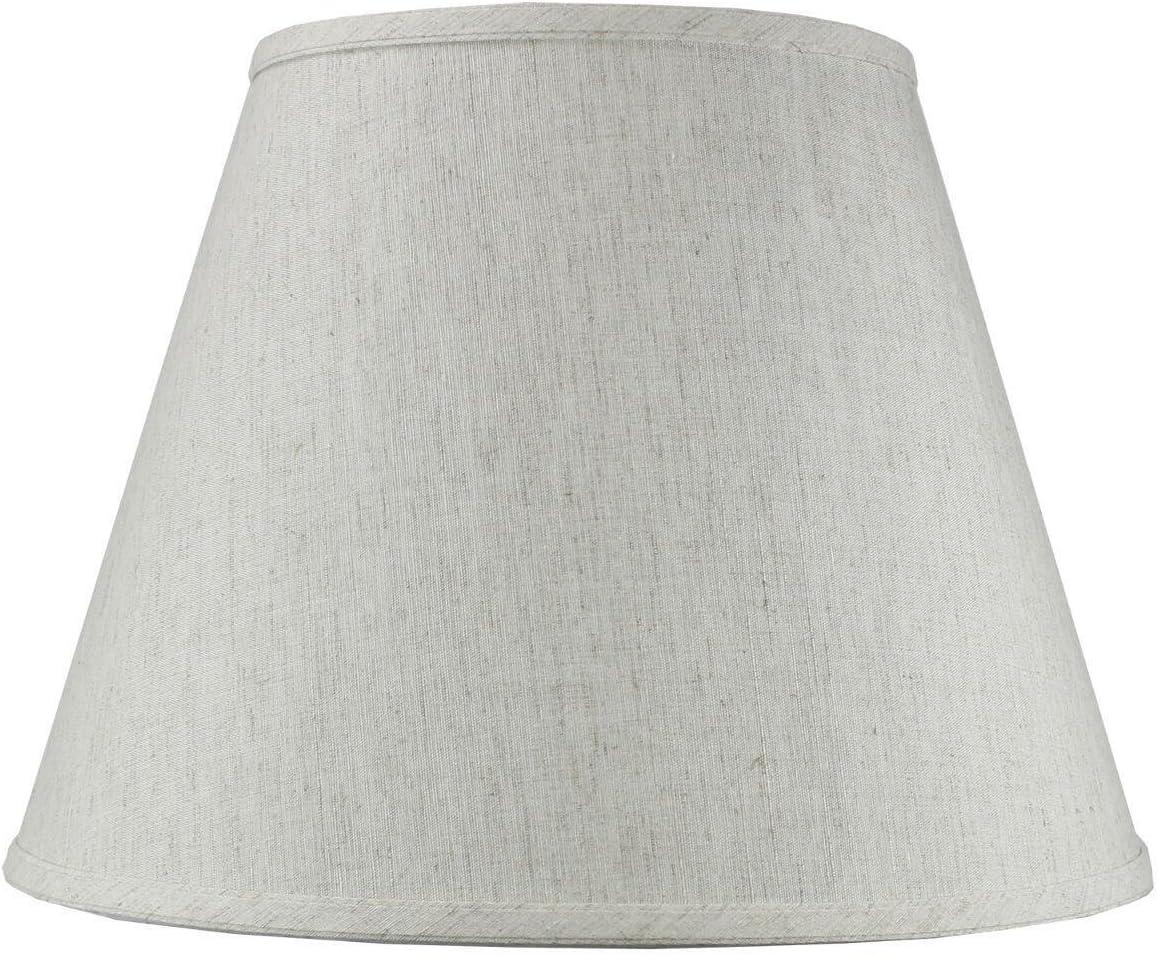 Textured Oatmeal Linen Empire Hardback Lamp Shade with Brass Fitter