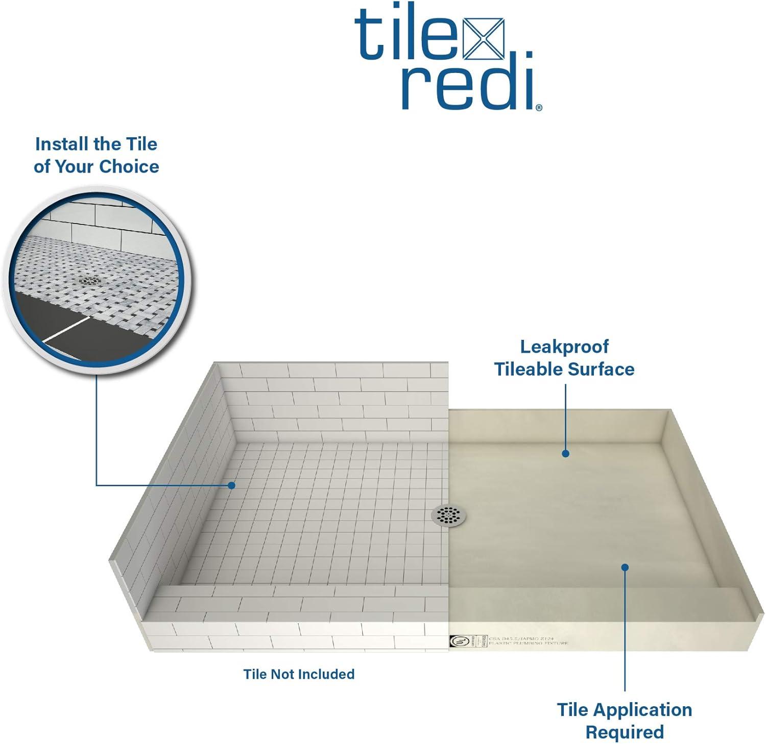 Tile Redi 3636Cdl Redi Base 36" X 36" Square Shower Base - Chrome