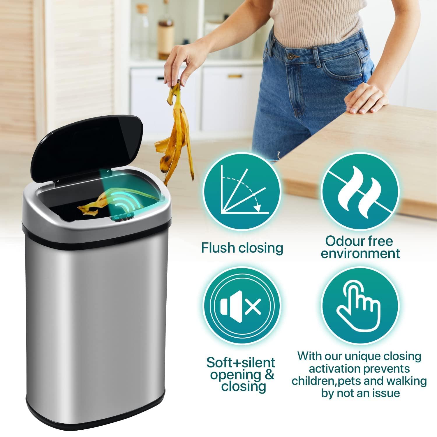 13 Gallons Steel Touch Top Automatic Senson Trash Can