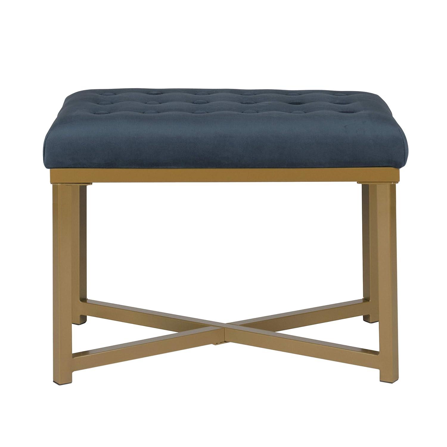 HomePop Decorative Velvet Tufted Ottoman, Multiple Colors
