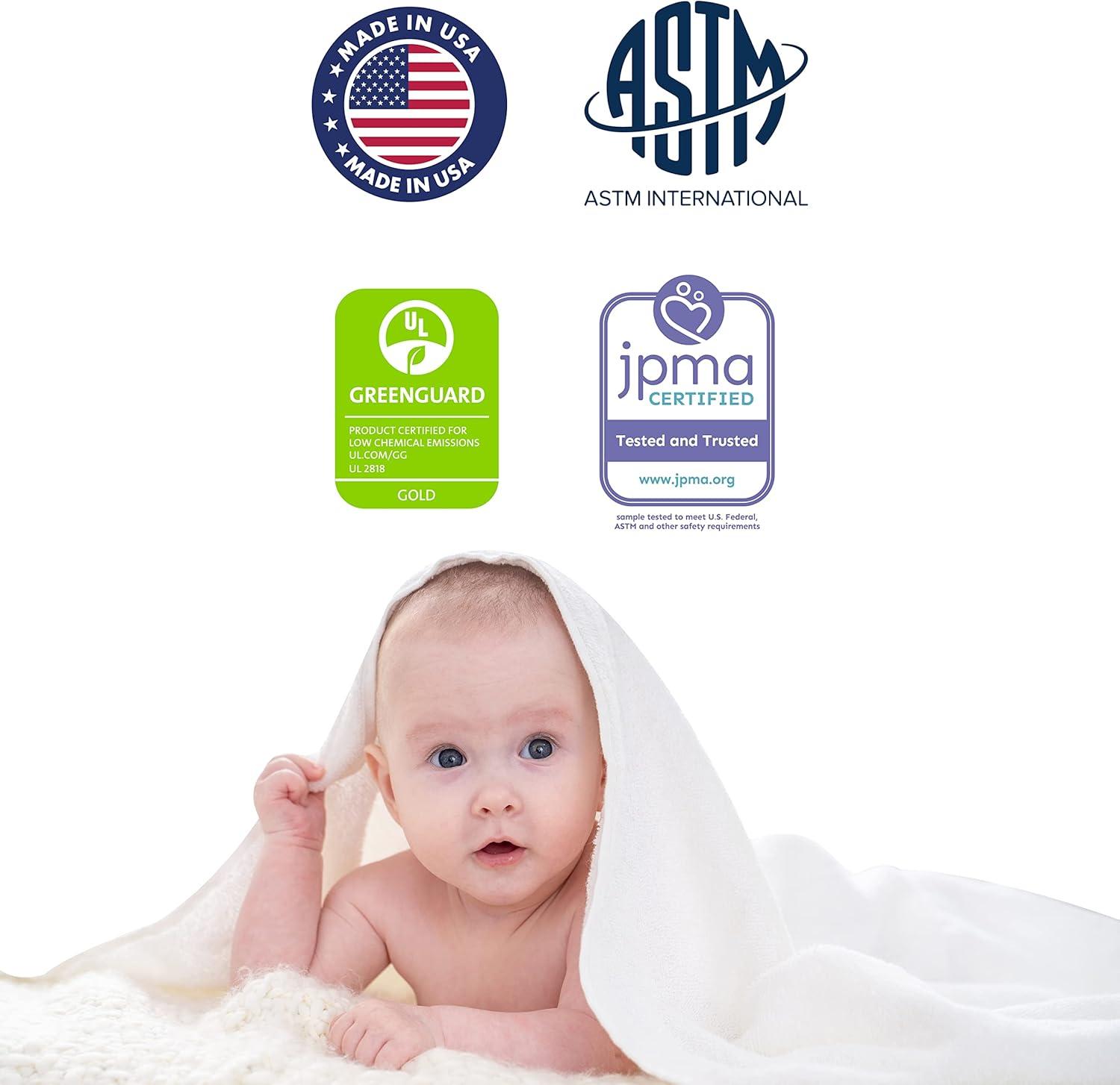 Dream On Me Honeycomb Orthopedic Firm Fiber Standard Crib Mattress Greenguard Gold and JPMA Certified