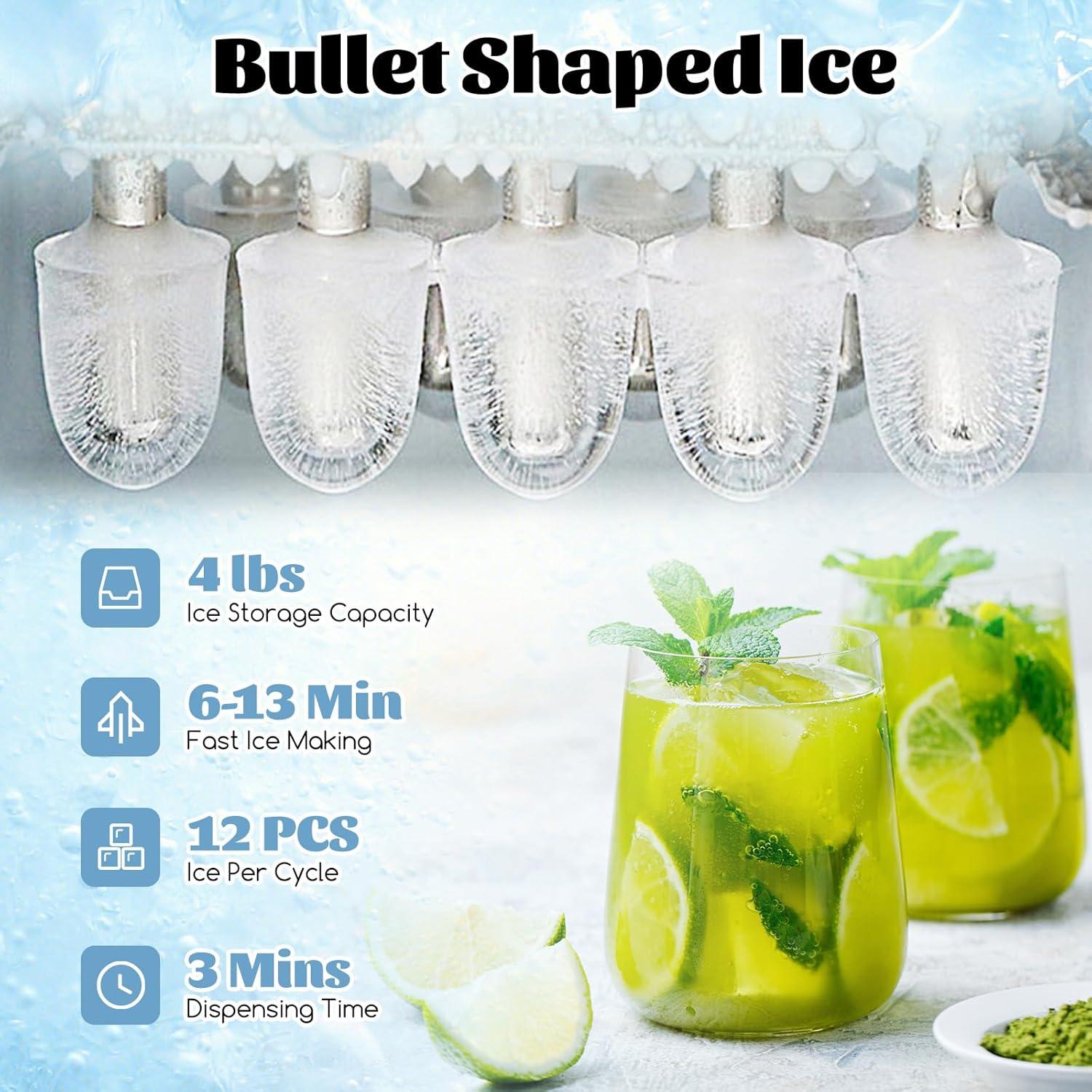 Kepooman Water Cooler Dispenser 3-in-1 with Built-in Ice Maker and 3 Temperature Settings-Silver