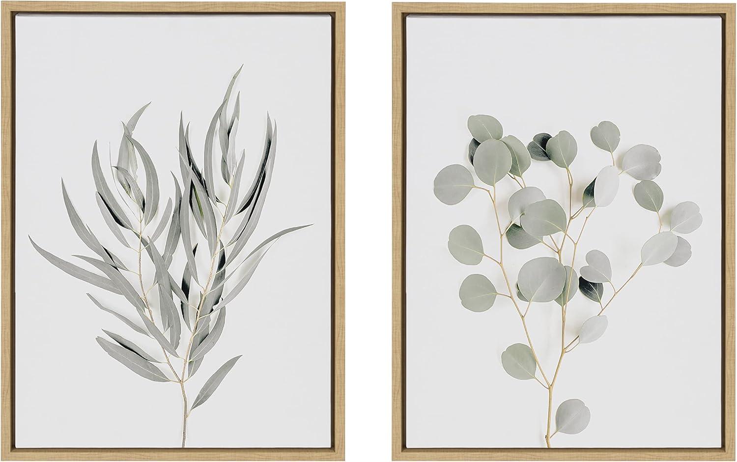 (Set of 2) 18" x 24" Sylvie Neutral Botanical 1 and 2 Framed Canvas Set - Kate & Laurel All Things Decor