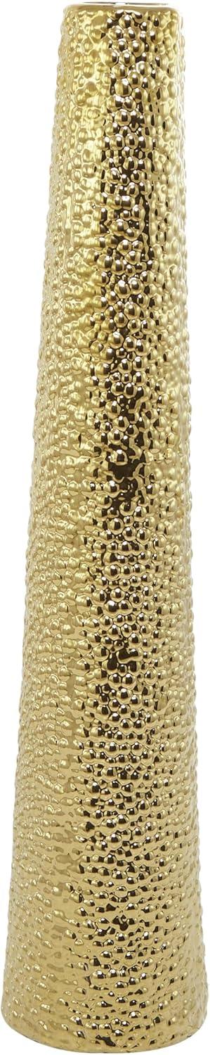 DecMode 25" Silver Ceramic Vase with Bubble Texture