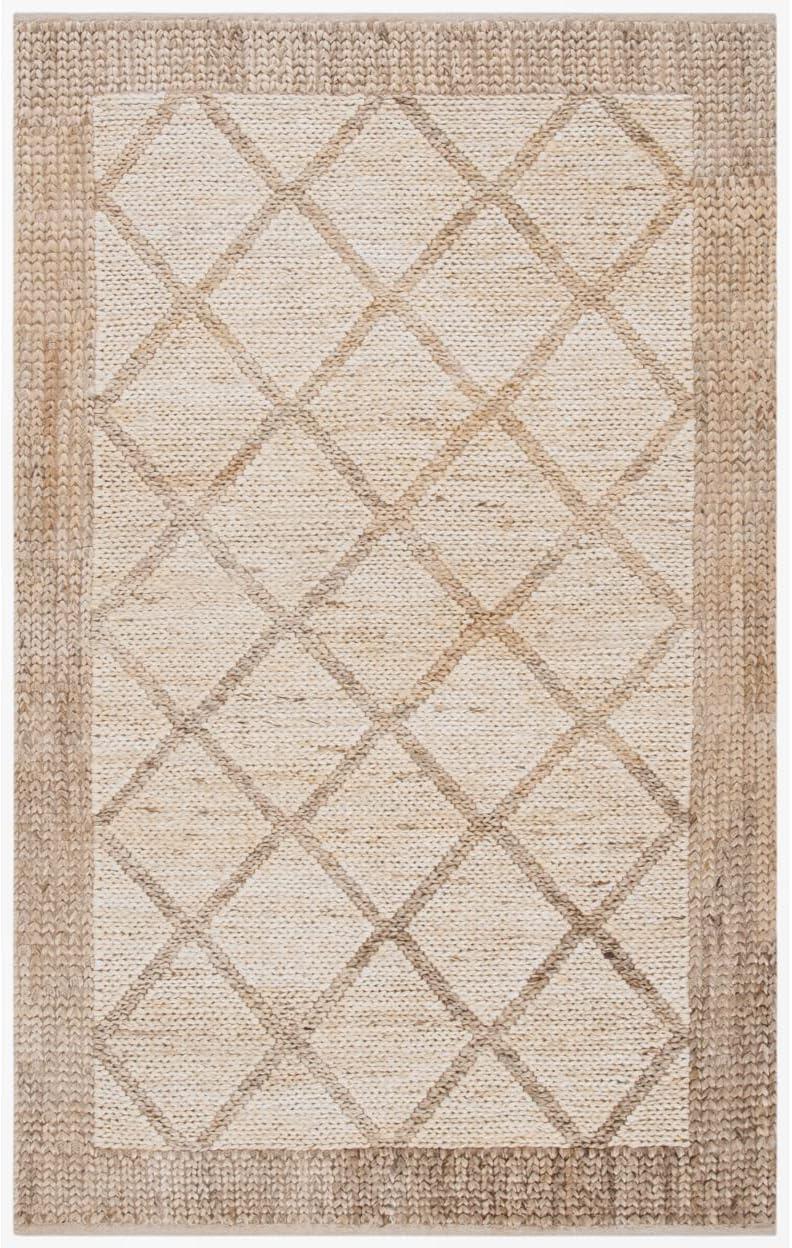 Natural Beige Handwoven Jute Kilim Area Rug 3' x 5'