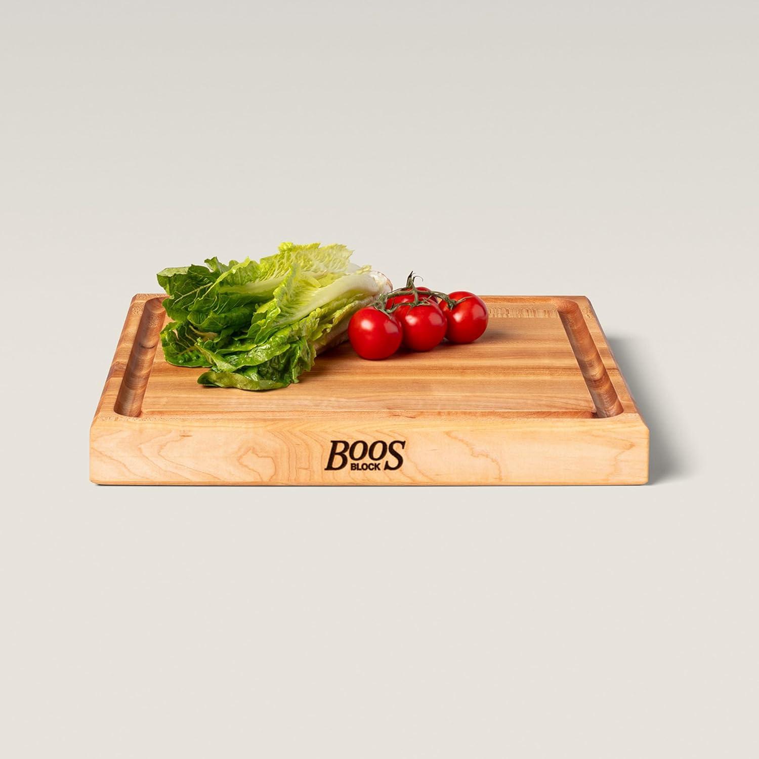 John Boos Boos Block CB Series Large Reversible Wood Cutting Board with Juice Groove, 1.75-Inch Thickness, 15" x 15" x 1 3/4", Maple