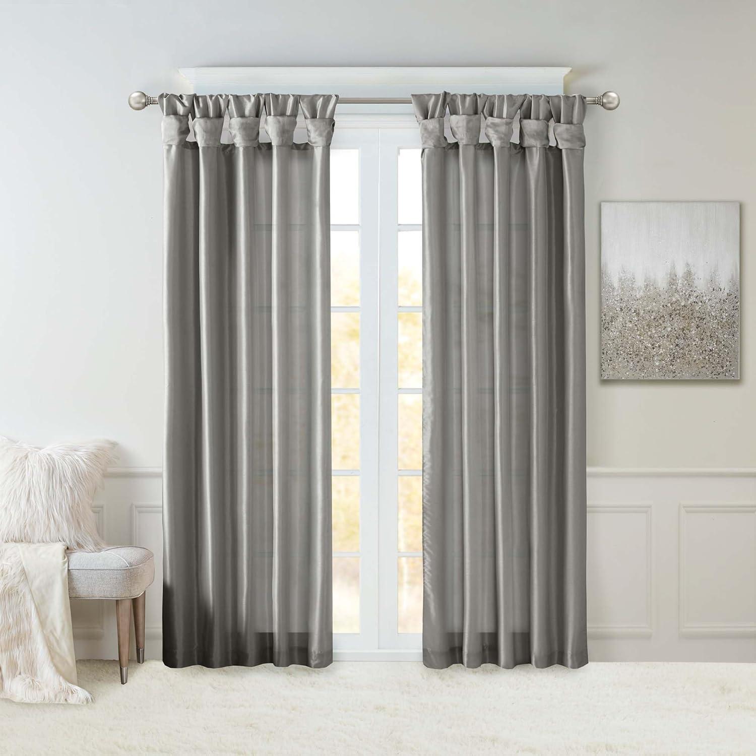 Lillian Twisted Tab Light Filtering Lined Curtain Panel