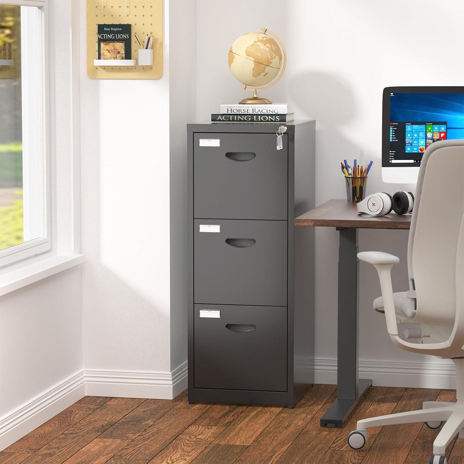 Inbox Zero 2 Drawer File Cabinet With Lock Metal Vertical File Cabinet
