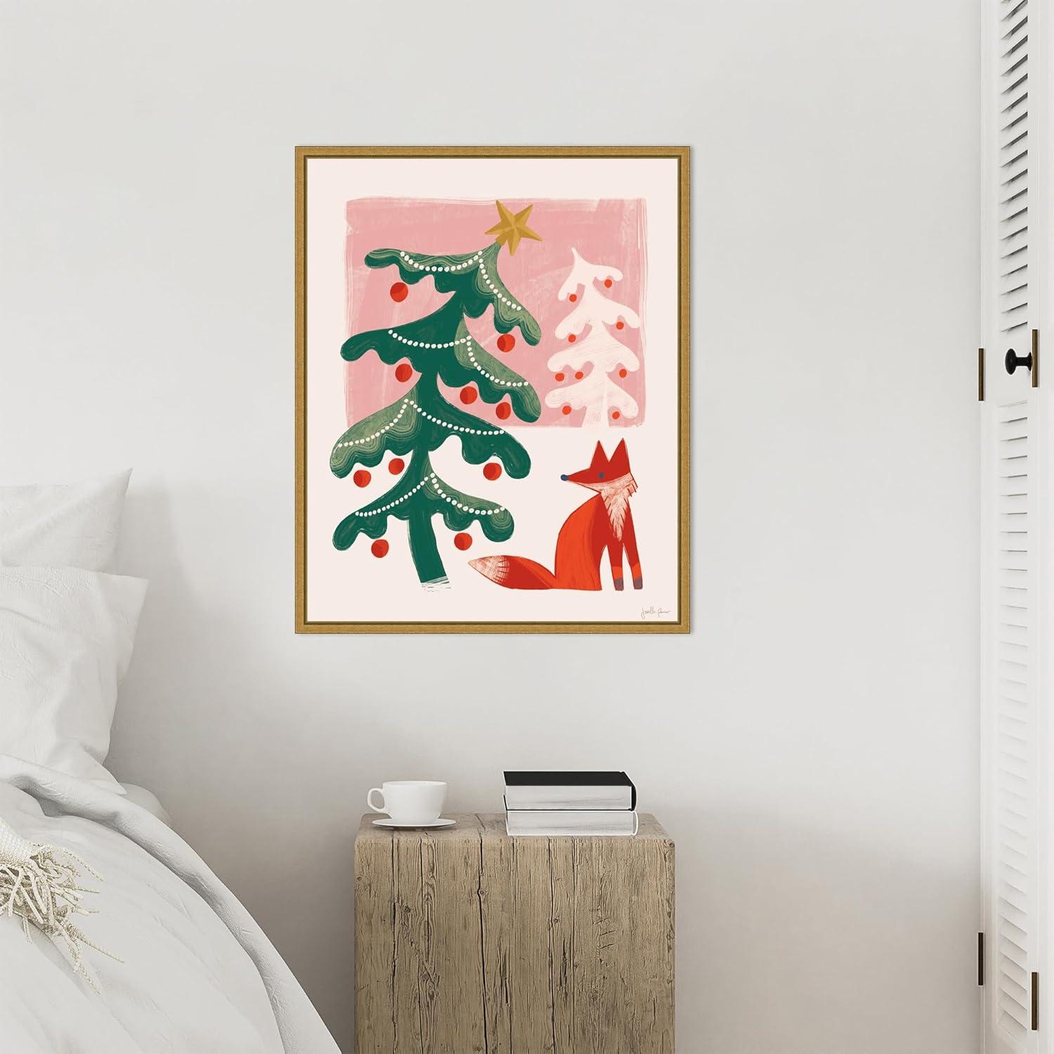 Amanti Art 23"x28" Retro Holiday III by Janelle Penner Framed Canvas Wall Art Print