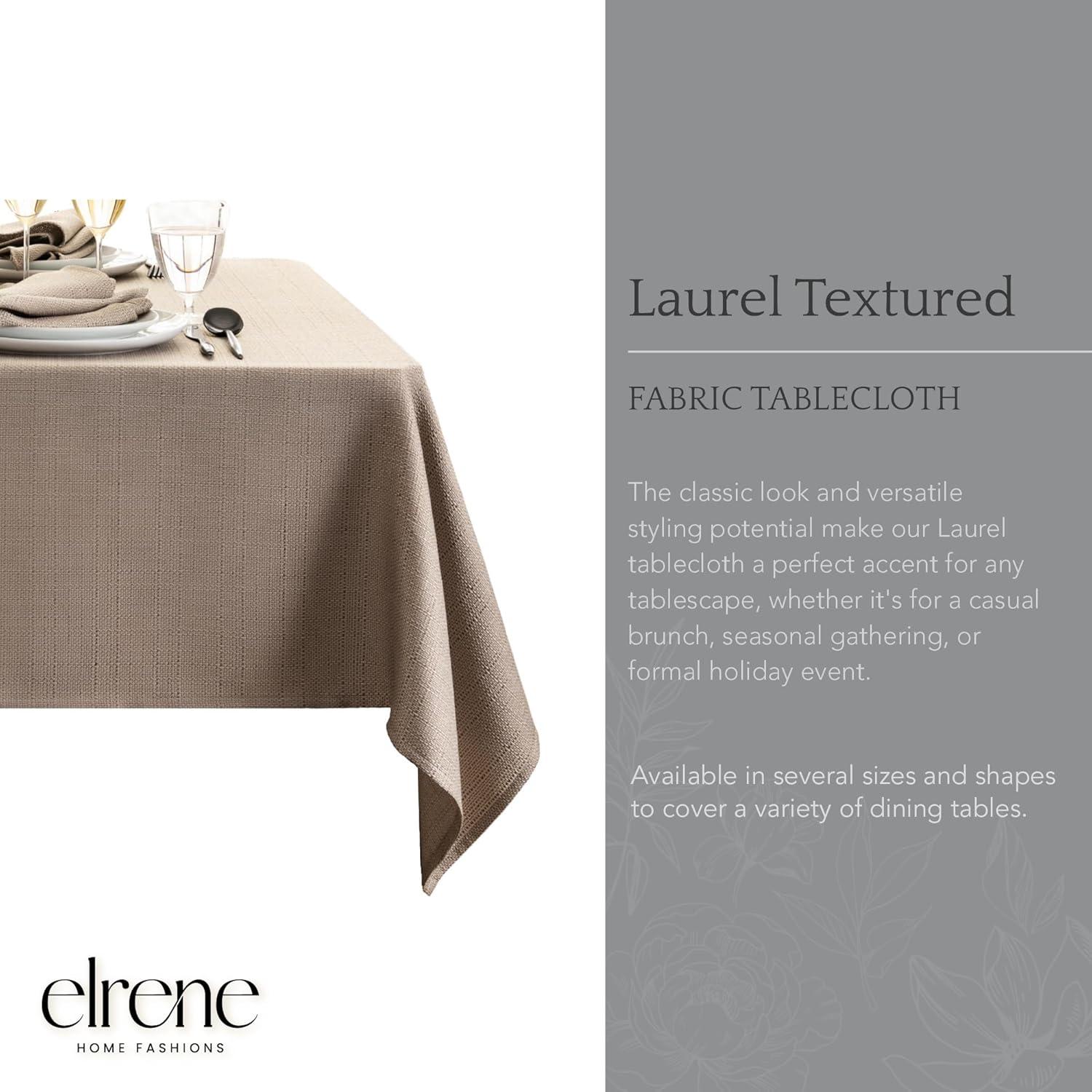 Elrene Laurel Solid Texture Water and Stain Resistant Tablecloth - Elrene Home Fashions