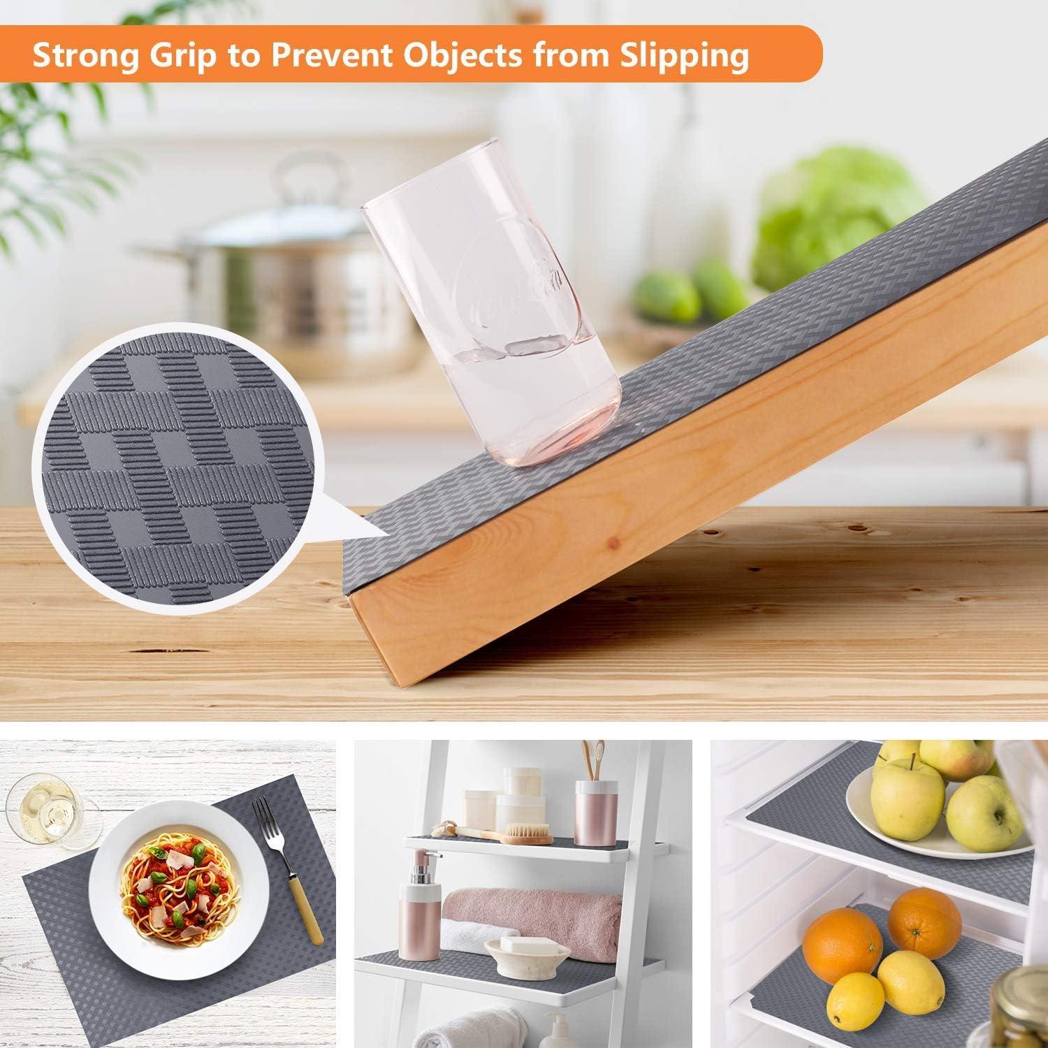 Gray Non-Adhesive EVA Kitchen Shelf Liner Roll