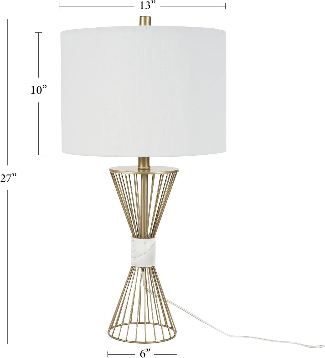 27" Gold Metal Wire with Marble Table Lamp - Nourison