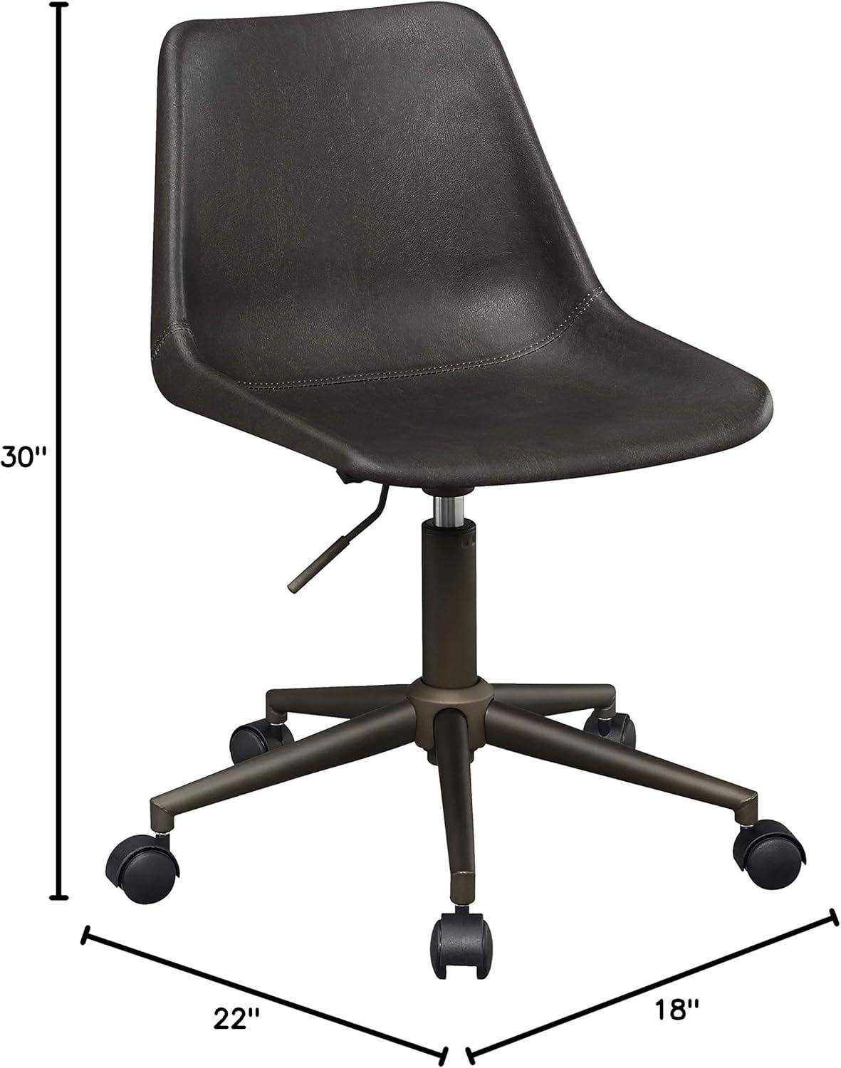 Adjustable Height Casters Brown and Rustic Taupe Office Chair 18" W x 22" D x 30-34.5" H 803378