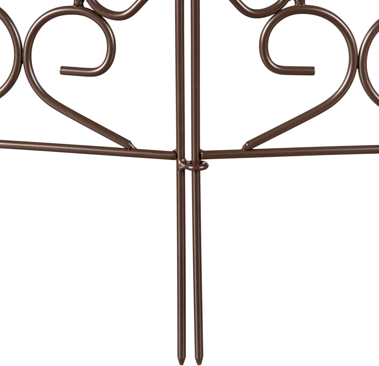Evergreen Enterprises, Inc 18'' H x 120'' W Scrollwork Wrought Iron Edging with Ground Stakes and Gunmetal Finish