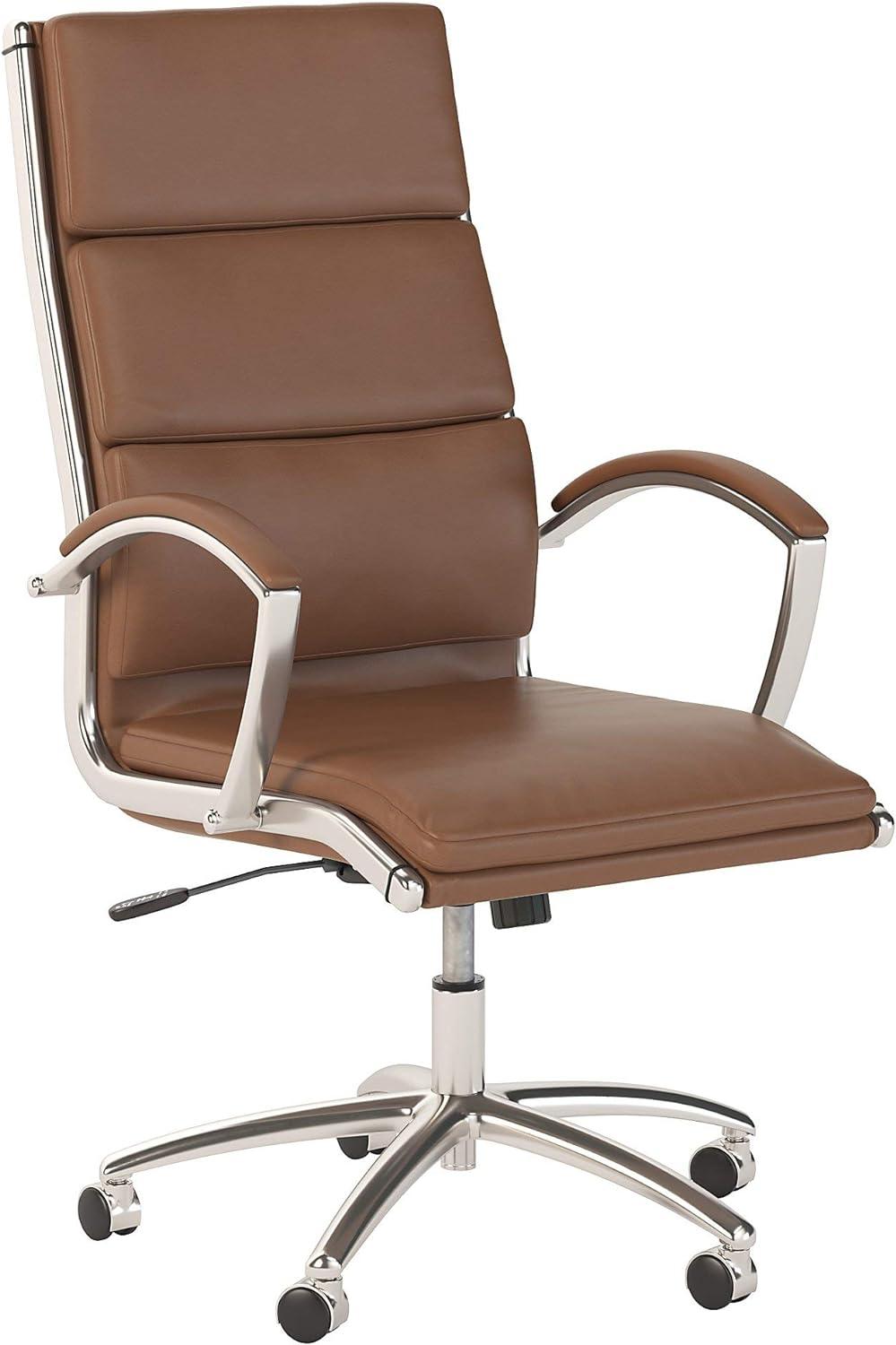 Saddle Tan High Back Leather Executive Swivel Chair