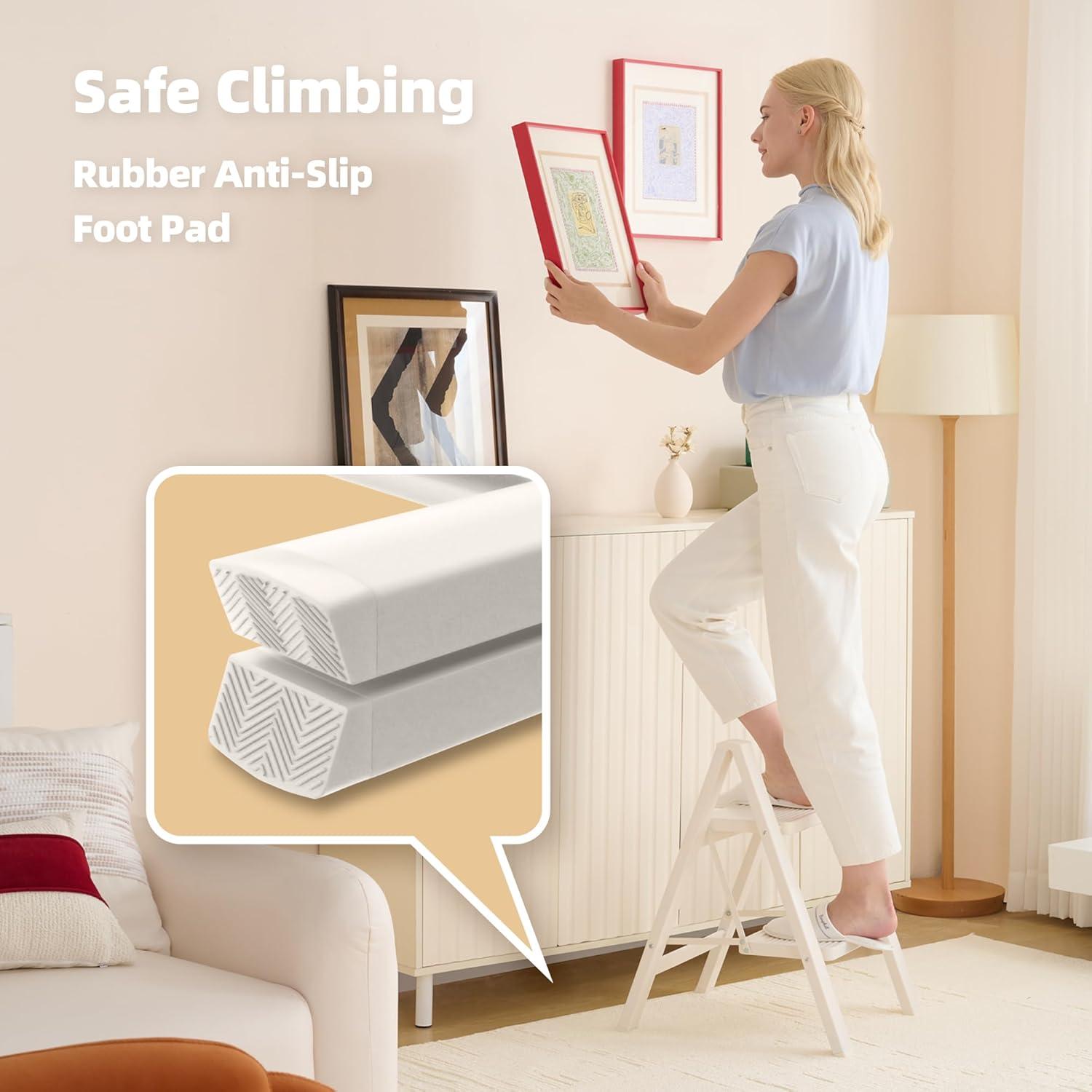 WFX Utility™ Lightweight 2 Step Ladder With Anti-Slip Wide Pedals, 330Lbs Capacity Durable Aluminum Step Stool For Home, Office, And Library