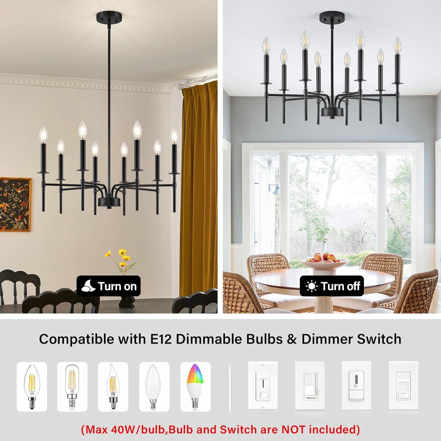 Trudeau 8-Light Modern Dining Room Candle Chandelier Light Fixture