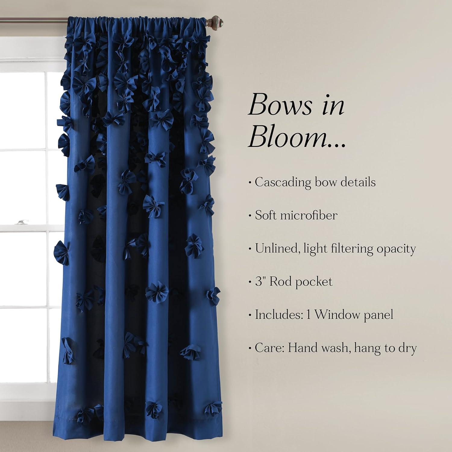 Lush Decor Riley Polyester Semi Sheer Curtain Single Panel