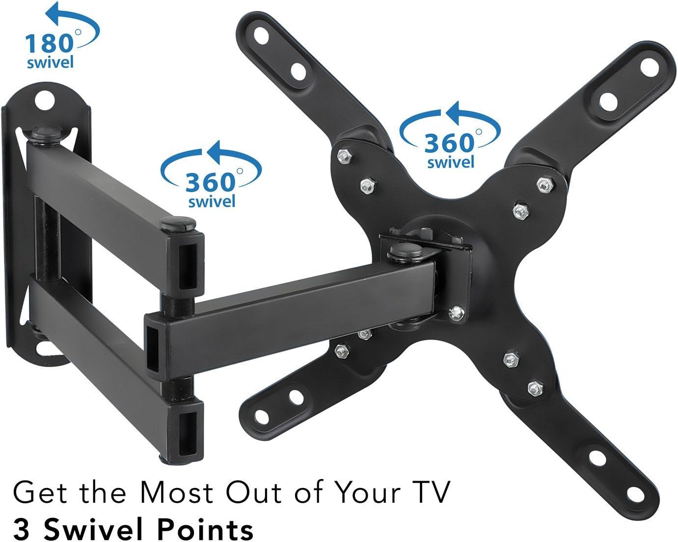 Black Steel Full-Motion TV Wall Mount for 17-55 inch Screens