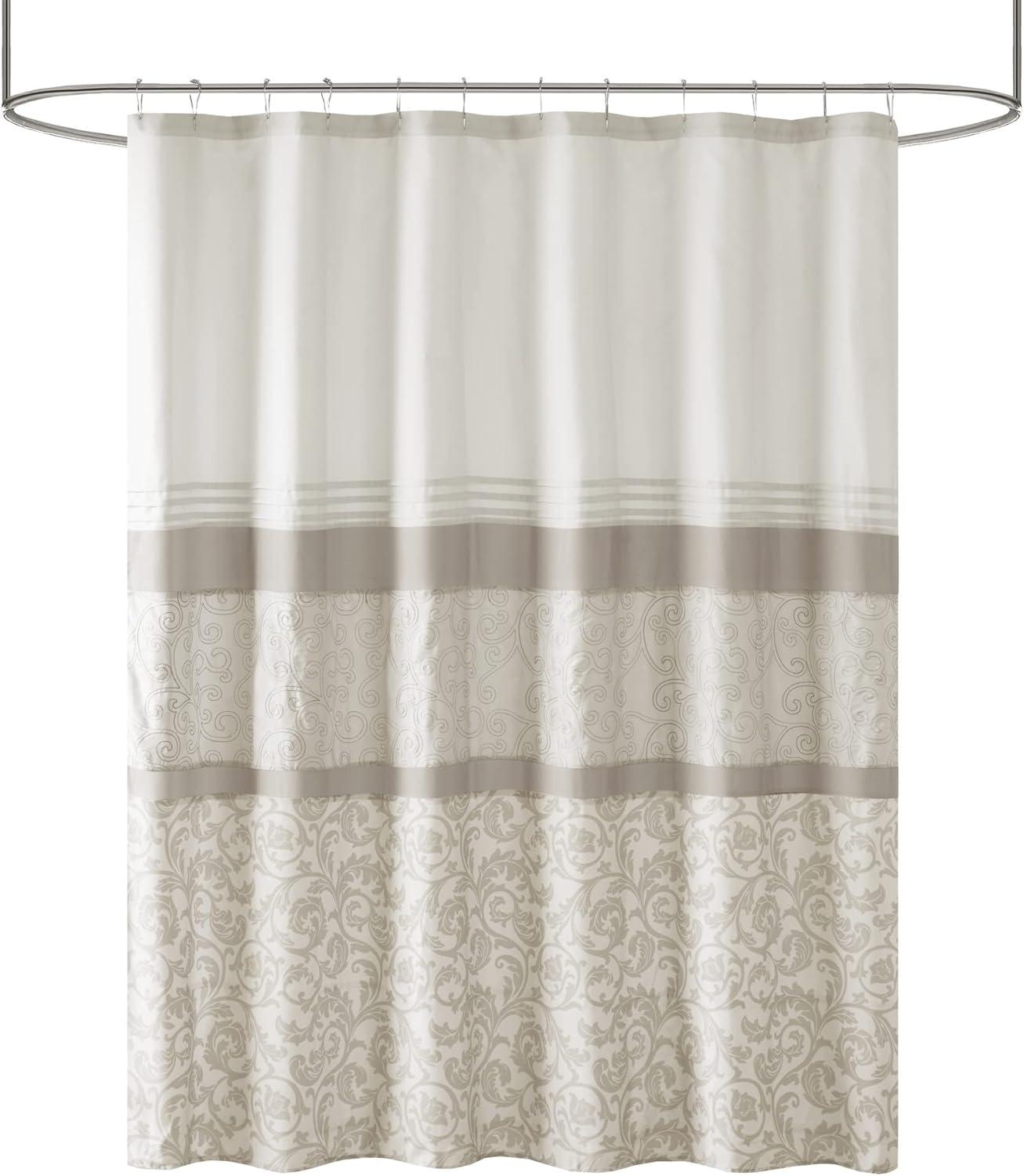 Printed and Embroidered Shower Curtain