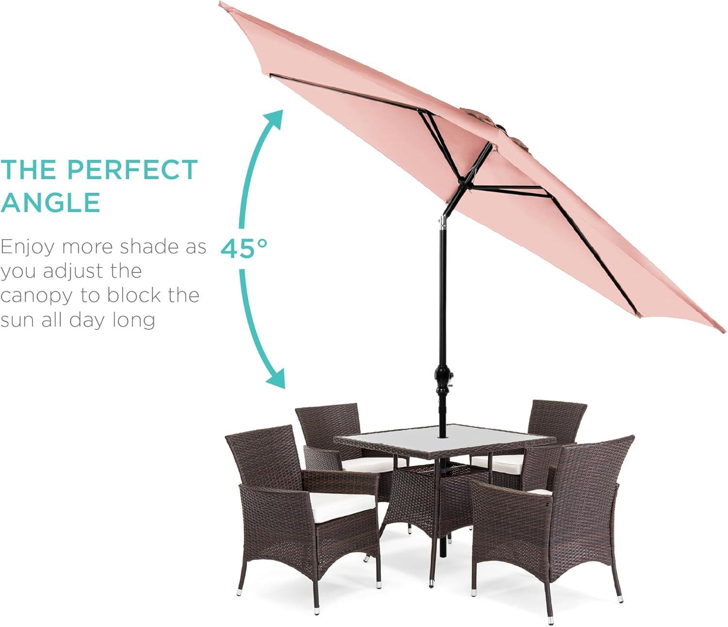 Best Choice Products 10ft Outdoor Steel Market Patio Umbrella w/ Crank, Tilt Push Button, 6 Ribs