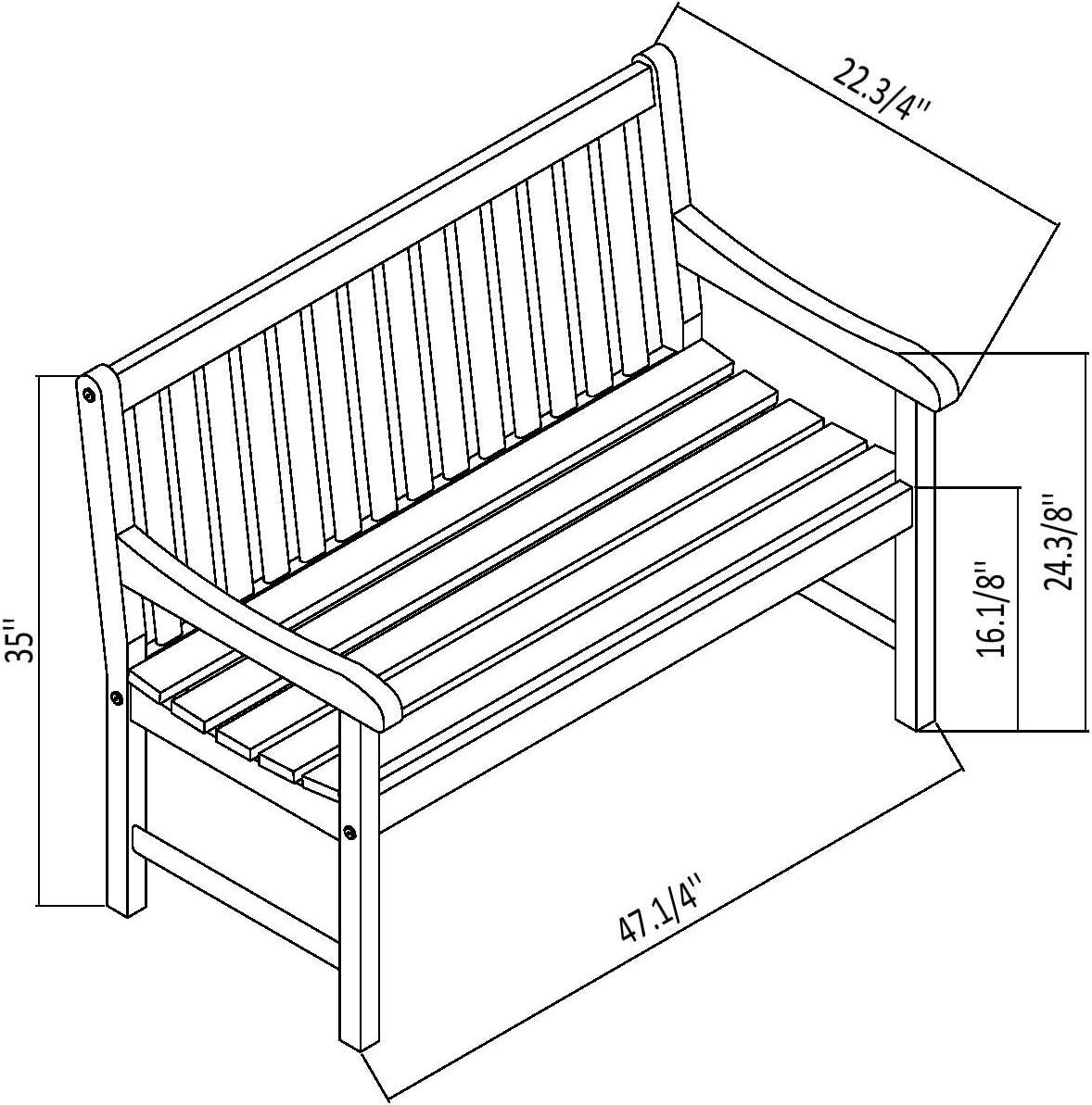 Milano 4-Foot Eucalyptus Wood Outdoor Bench