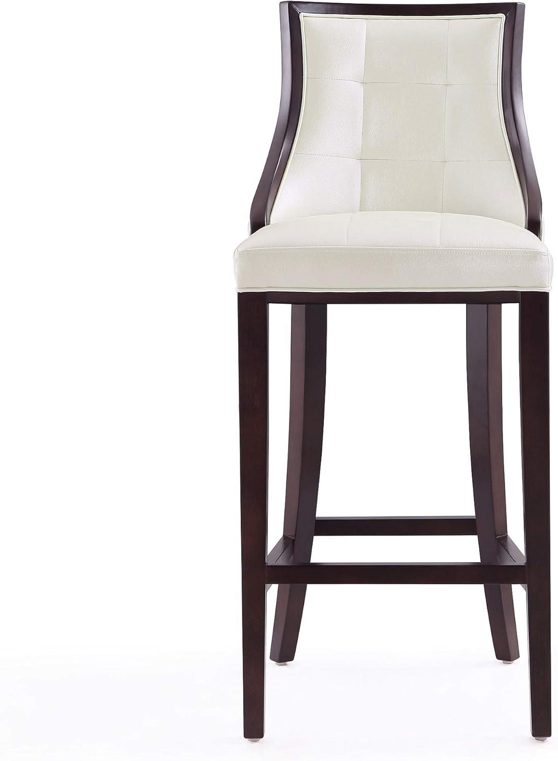 Set of 3 Fifth Avenue Upholstered Beech Wood Faux Leather Barstools - Manhattan Comfort