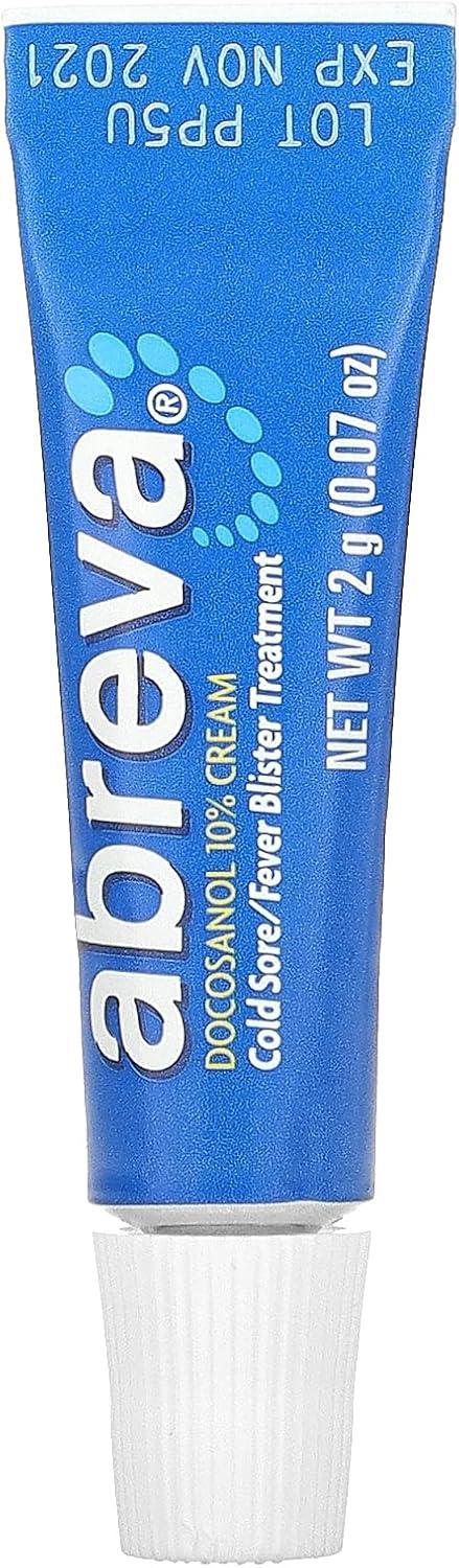 Abreva Docosanol 10% Cream Cold Sore/Fever Blister Treatment Tube - 0.07oz