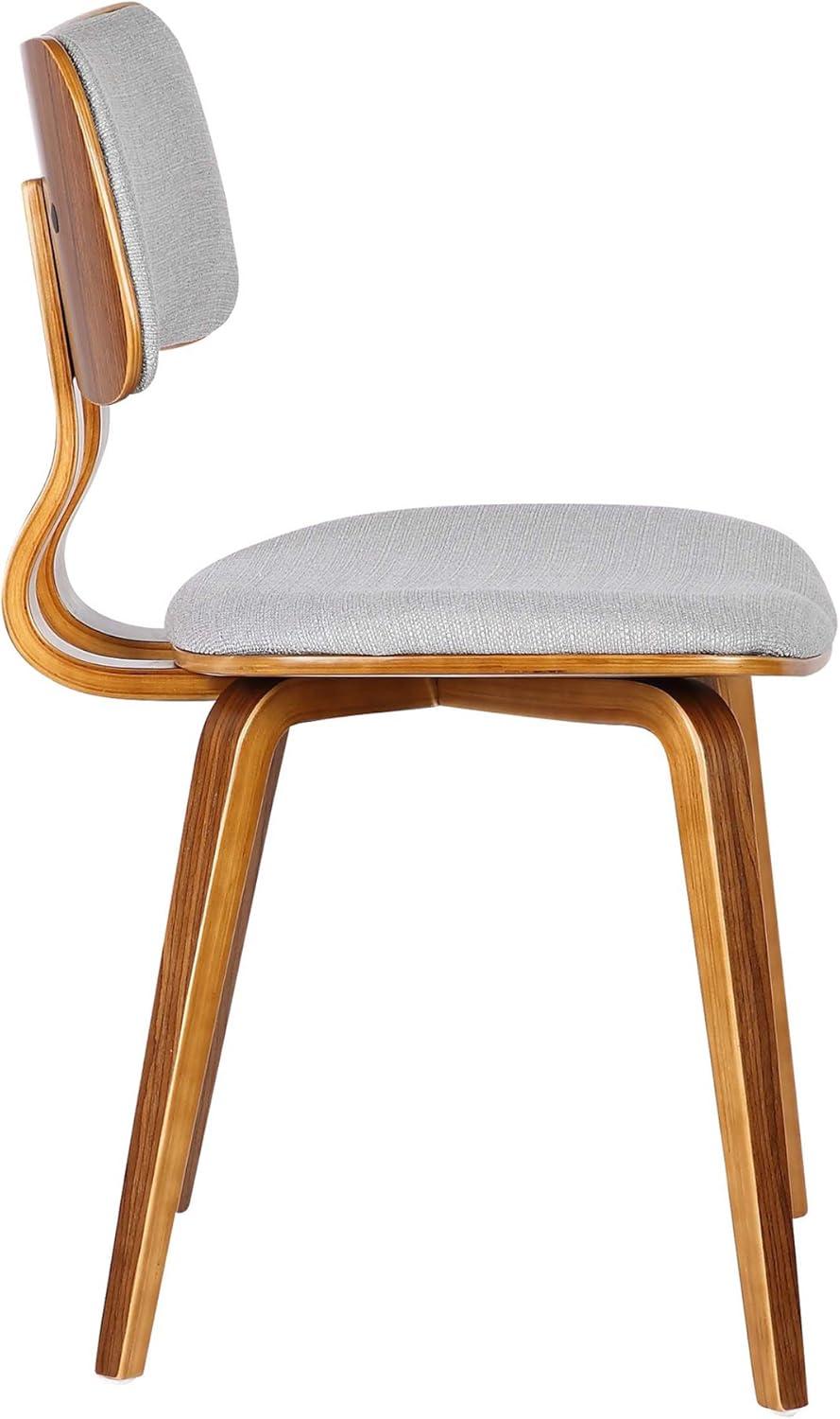 18 x 43 x 18 in. Jaguar Mid-Century Dining Chair, Walnut Wood & Gray Fabric