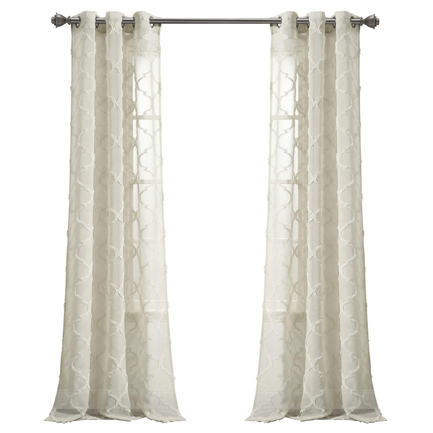 Lush Decor Avon Trellis Sheer Trellis Sheer Curtain Panels (Set of 2)