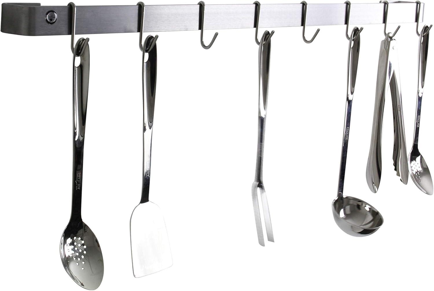 Handcrafted Wall Rack Utensil Bar with 12 Hooks