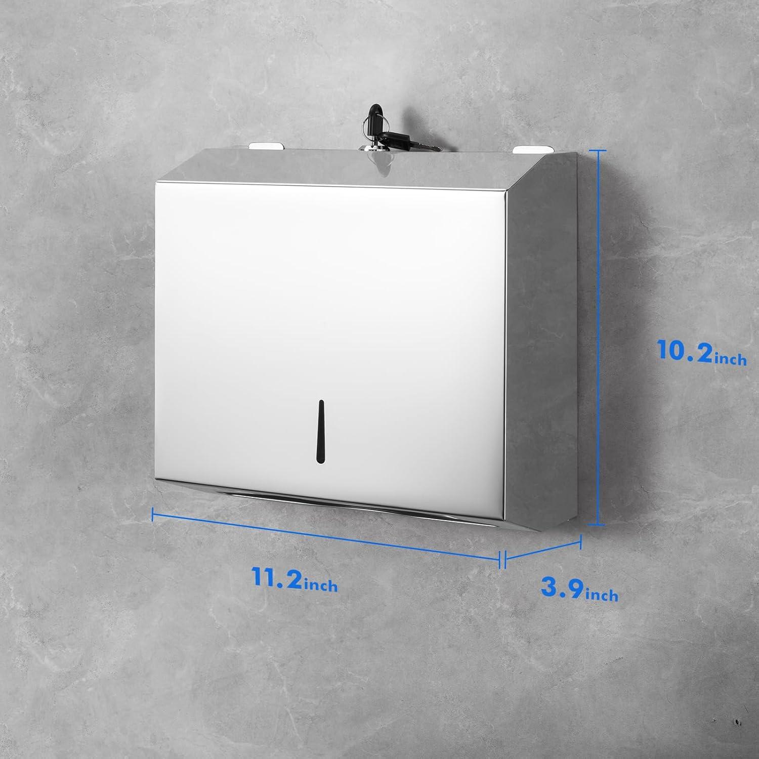 Paper Towel Dispenser Wall Mount Commercial, C Fold Multifold Hand Paper Towel Dispenser, Stainless Steel Tissue Holder