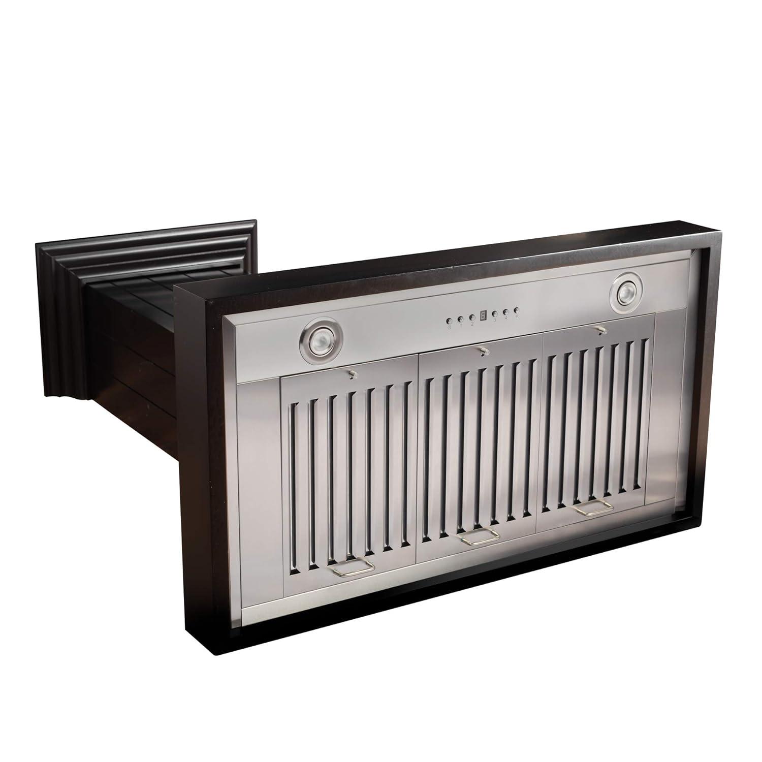 ZLINE 36 in. Wooden Convertible Vent Wall Mount Range Hood in Rustic Light Finish - Includes Motor (KPLL-36)