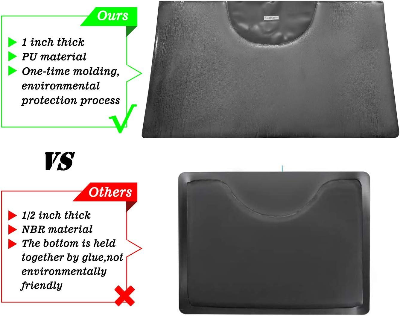 1 Inch Thick Barber Cutting Chair Salon Floor Mats for Beauty Hair Stylist Station Anti Fatigue (Black, 5 Ft × 3 Ft Rectangle)