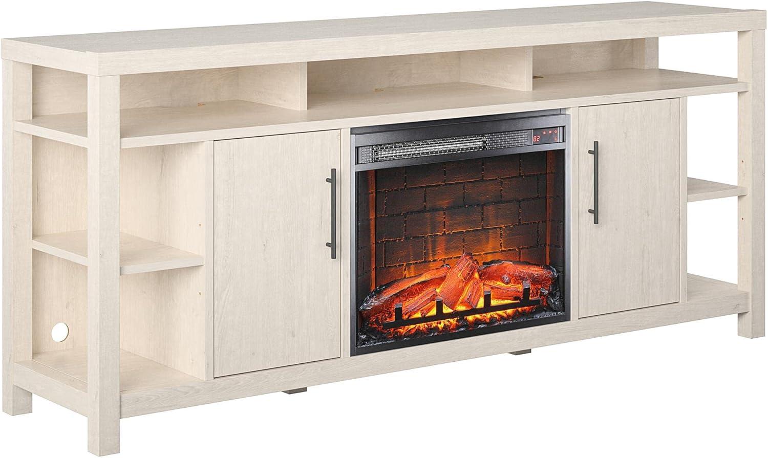 Garrick Electric Fireplace TV Console for TVs up to 75", Ivory Oak