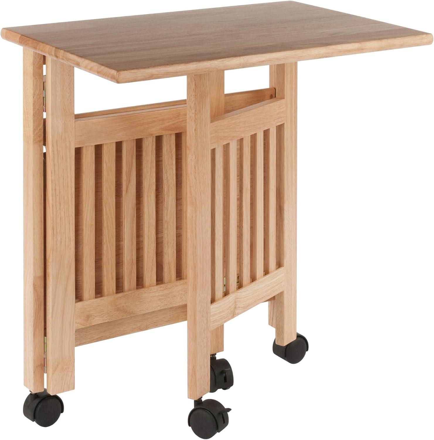 Foldable Printer Stand Natural - Winsome: Office Furniture with Shelves & Wheels