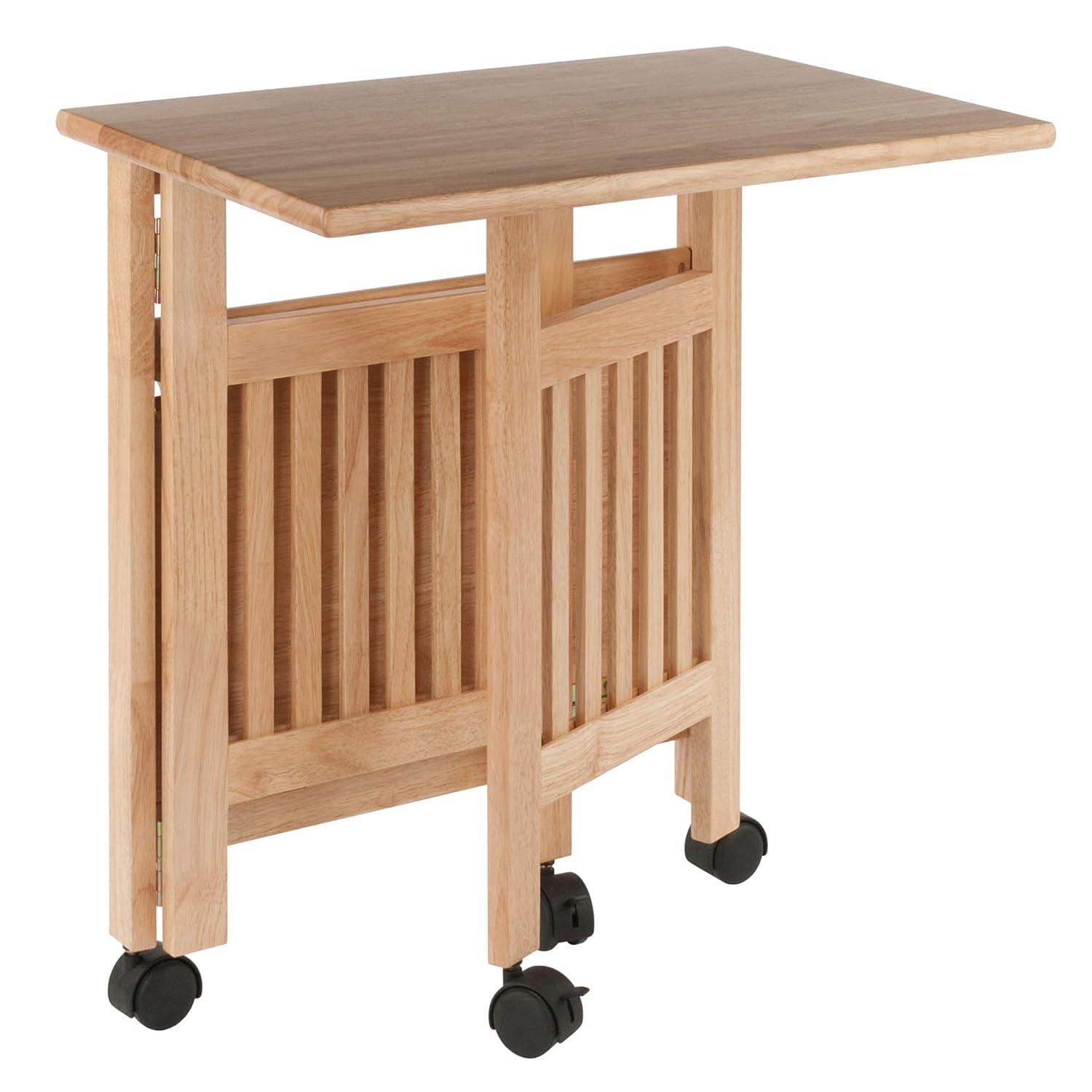 Foldable Printer Stand Natural - Winsome: Office Furniture with Shelves & Wheels