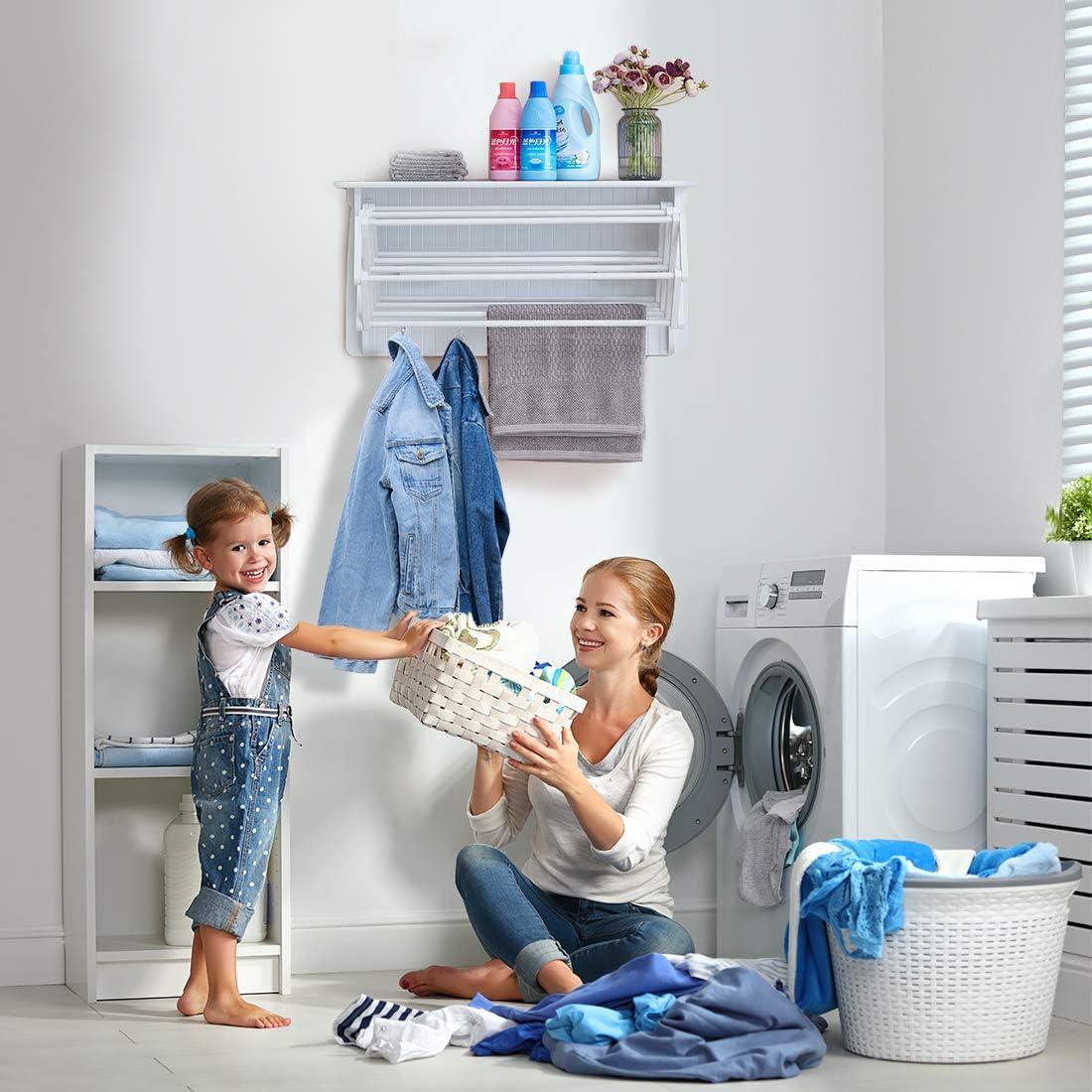 Latitude Run® Collapsible Accordion Wall Mounted Drying Rack
