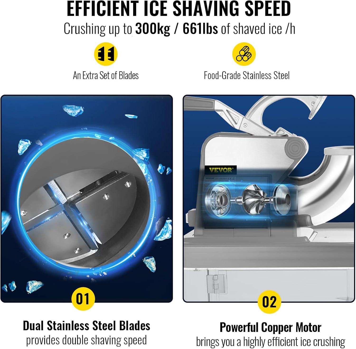 VEVOR VEVOR Shaved Ice Machine Countertop Snow Cone Maker