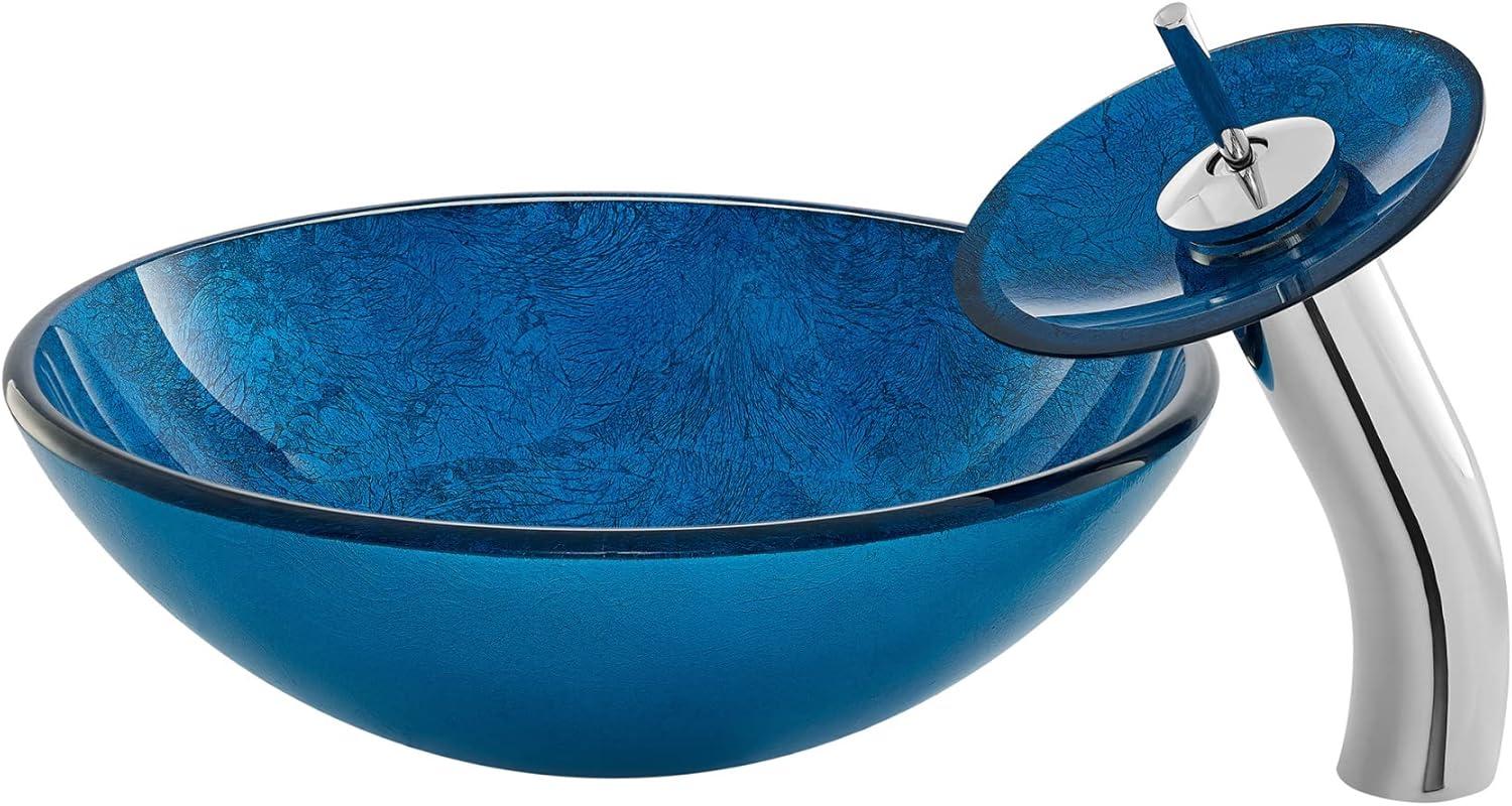 Cascade 16.5 Glass Vessel Sink with Faucet